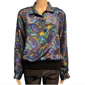 Vintage Paisley Blouse Size L